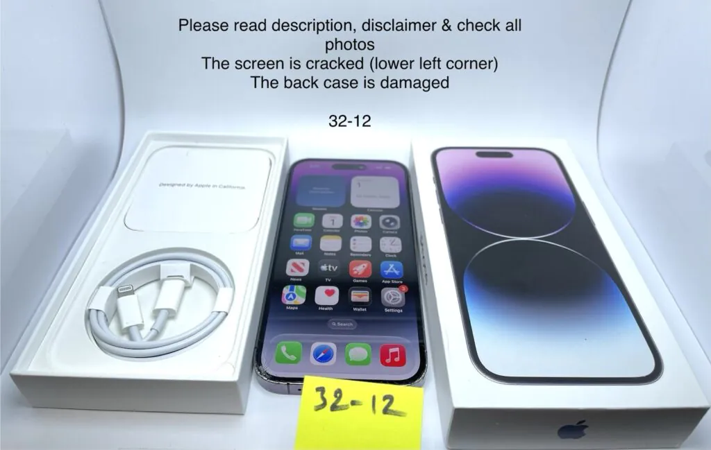 Apple Iphone 14 Pro 128GB Deep Purple Unlocked In Fair Condition (See Pics)
